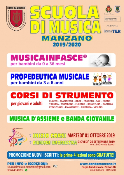 locandina scuola musica 2019 20
